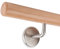 Handlauf Set Holz Buche 45mm rund inkl. 2 Edelstahlhalter zum Einschrauben_neu (190 cm)