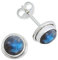 Ohrstecker 925 Silber Labradorit grün blauer Stein Edelstein Ohrringe echt Silber Damen Sterling Silber Stecker Geschenk(MOS-048-05)