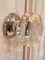 Beautiful Pair of Large Diamond Shaped Clear Real Glass Nickel Plated Brass Mortice Door Knobs Pull Handles,Vintage, FRS-N