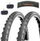 Juego de 2 cubiertas y 2 cámaras de aire para bicicleta de montaña, de color negro, 26 x 1,90 (50-559) Demi Slick