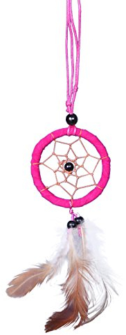 Traumfänger Halskette Pink Dreamcatcher Leder Fair Trade