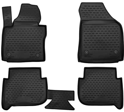 OMAC Gummimatten Fußmatten kompatibel mit VW Touran 2003-2015 TPE Automatten Schwarz 4X