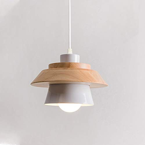 YOXANG Kronleuchter Massivholz Kunst Einfachheit Leuchter LED Kreativität Pilz Gestalten Pendelleuchte Decken Restaurant Bar Schlafzimmer Nachttischlampen H12 X D20 CM E27 Lampenhalter (Weiß, Pilz)