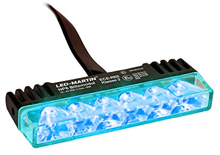 LED-MARTIN NP6 Frontblitzer - blau - ECE-R65 Klasse 2 - Tag-/ Nachtschaltung