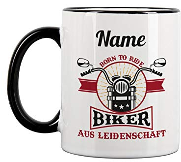 Herz & Heim® Personalisierte Tasse mit Namen für Biker