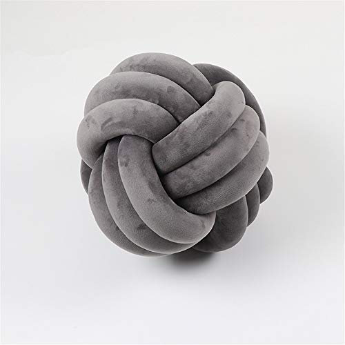 CULASIGN Knot Kopfkissen Kissen Geknotetes Kissen Knoten Ball Kissen Dekor Bett Zimmer Baby Bett Zimmer Dekor Spielzeug (Dunkelgrau,35cm)