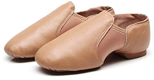 GSNOW Retro Leder Jazzschuhe Flache Trainings Tanz Schuhe für Damen Mädchen EU35