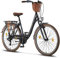 Licorne Bike Premium City Bike in 24,26 und 28 Zoll - Fahrrad für Mädchen, Jungen, Herren und Damen - Shimano 21 Gang-Schaltung - Hollandfahrrad - Violetta - Schwarz
