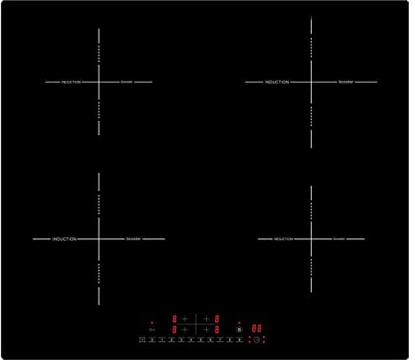 Acopino Induktionskochfeld 60 cm – autarkes 4-Zonen Glaskeramik Kochfeld mit Touch-Bedienung, Power Booster, Timer & Kindersicherung, rahmenlos, energieeffizient, schwarz