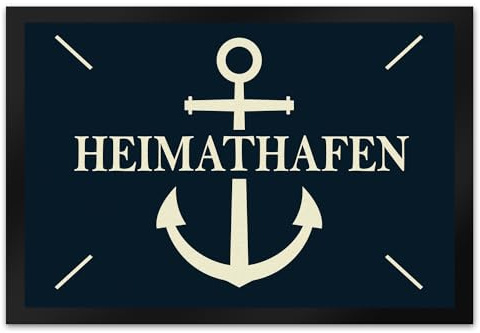 trendaffe - Heimathafen Fußmatte XL mit Anker Motiv