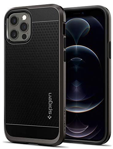 Spigen Neo Hybrid Hülle Kompatibel mit iPhone 12 Pro und Kompatibel mit iPhone 12 -Gunmetal