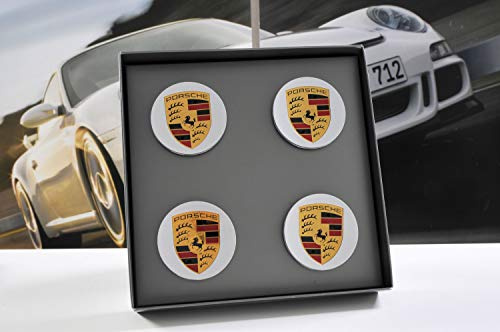 Porsche 18 Radzierdeckel Satz Silber mit Wappen/hub Cap Set