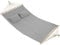 tectake® Doppel Hängematte Outdoor, XXL Stoff Schaukeltuch, Sonnenliege 2 Personen inkl. Kissen, Schaukel Outdoor mit Liege Fläche ca. 230x145cm, bis 240kg belastbar, Hängeschaukel - hellgrau