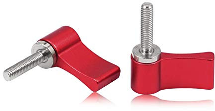 SPEEDWOX Verstellbare Schraube M4, 17 mm, Aluminiumlegierung, Drehknopf, Daumenhebel mit einzelnem Flügel, für Kamera, 2 Stück