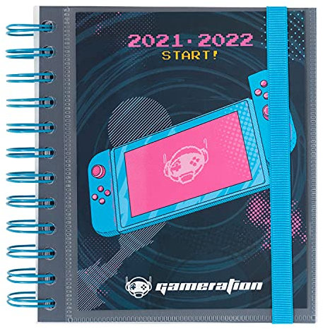 Grupo Erik Schulplaner 2021 2022 Gameration - Ringbuch Kalender 2021-2022 - Terminkalender 2021 2022 Tagesplaner Terminplaner, Schwarz, ADPM2117