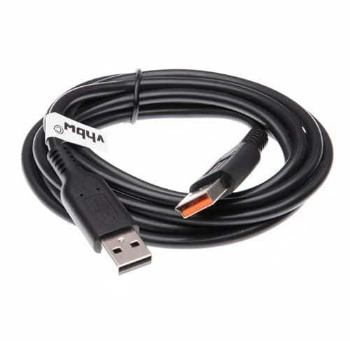 vhbw USB Kabel kompatibel mit Lenovo Yoga 700-14ISK, 900 13 Tablet - Datenkabel (Standard-USB Typ A) 2in1 Ladekabel, 200cm, schwarz