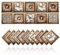 Cendray Retro Fliesenaufkleber Braune Blumen Badezimmer Küche Fliesenaufkleber DIY Öldicht Wasserdicht PVC Selbstklebende Dekoration Marokko Stil (20,10x10cm)
