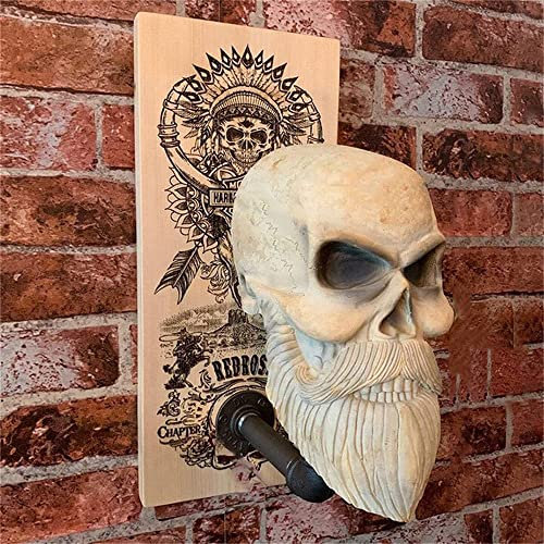 FLLG Motorcycle Skull Helmet Holder,Porte Casque Moto,Monté Mural De La Résine Étalage Casque, pour Manteaux, Casquettes, Balles De Baseball Et Casque De Rugby A,1PCS