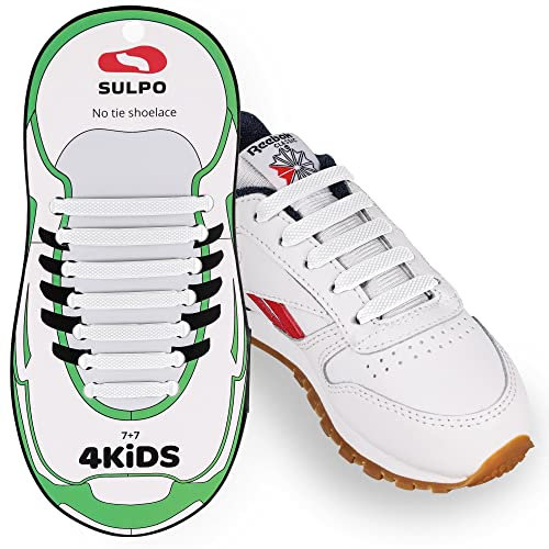 SULPO Cordones sin atar - Cordones elásticos de silicona - Juego de cordones cordones sin lazos - Cordones de goma para zapatos de mujer, hombre y niños