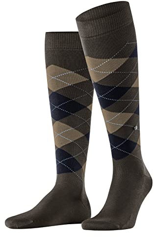 Burlington Herren Kniestrümpfe Manchester M Kh Baumwolle lang gemustert 1 Paar, Braun Chocolate 5043, 40-46