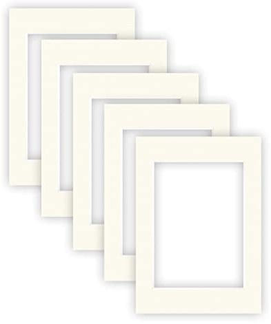 nielsen Conservation Passepartout Karton 1,5 mm | 5er Set | Außenformat 29,7x42 cm (DIN A3) für Bildformat 21x29,7 cm (DIN A4) | Cremeweiß | strukturierte Oberfläche