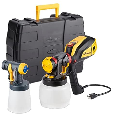 Wagner Spraytech 02419307 FLEXiO 595 - Pulverizador de Pintura HVLP de Mano, rocía el látex más sin diluir, Incluye Dos boquillas, Boquilla iSpray y Acabado detallado, Ajuste Completo, diseño Ligero