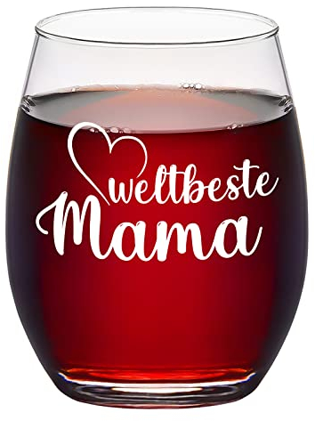 Joymaking Personalisiertes Weinglas Mit Gravur - Weltbeste Mama, Geschenk für Muttertag, Geburtstag, Neue Mutter, Frauen, Weihnachten, 450ml