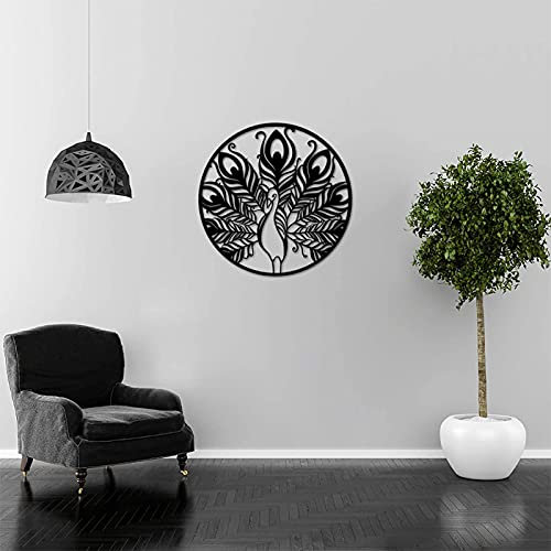 Exquisite Wandskulptur, Kunst-Dekor, Metall-Pfau-Wand-Kunst-Dekor, schöne Tier-Wand-Skulptur, dekorativ, Pfau, Wandbehang, Kunst, modernes Metall-Kunstwerk, für Wohnzimmer, Büro, Außendekoration