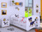 BDW Kinderbett Super Hunde - Babybett mit Matratze und Schublade - Bequem und Langlebig Rausfallschutz Bett - Kinderzimmer - Weiß (Motiv 1) - 140x70
