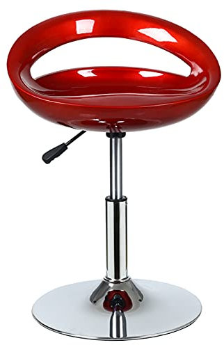 HWSY Swivel Bar Moderner Barstuhl Sitzhöhe verstellbar 39-55cm, mit Metallchassis und Hebegriff (Farbe:Rot) Interesting