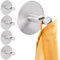 RICOO Klebehaken, Badezimmer Hacken ohne Bohren MH016-5, Handtuchhaken 5er Set, Haken selbstklebend Edelstahl, Handtuchhalter ohne Bohren, Kleiderhaken selbstklebend, Adhesive Hooks, Silber
