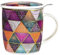 Generico Tasse à Thé Mandala Patchwork Mug Porcelaine Fine Infuseur Inox Cup 400 ml