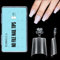 TOMICCA Short Coffin French Edge Nail Tips, 510pcs Half Cover False Nail Tips, Natural Matte False Nails, Acrylic Nail Tips, Artificial Nails Tips for Acrylic Extensions, Salon Nails 15 Sizes