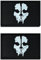 2 Stück Kompatibel mit Call of Duty der Schädel Moral bestickte taktische Militär Patches Badge Emblem Applikation für Kleidung Uniform Militärjacken Mützen Rucksäcke