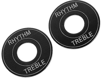 Guitar Switch Ring, 2 Pcs Electric Guitar Toggle Switch Washer Universal Guitar 3 Gear Toggle Switch Indicator Washer Rhythm Treble Ring Plate (Black)