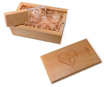 CLÉ USB 32 Go Bois et Cristal - USB 3.0 Premium - Pendrive Mariage - USB Personnalisée - Photographe - Vidéaste - Mémoire Professionnelle - clé USB Stockage - Pen Drive Communion - USB Cadeau