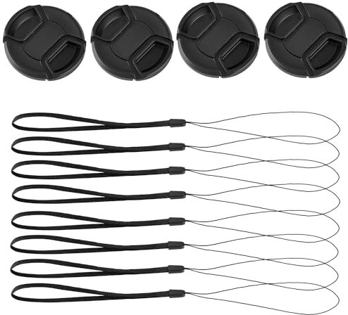 ZZJMCH 4 Pcs 52mm Center Pinch Front Lens Cap Compatible with Nikon DSLR Camera with 18-55mm or 55-200mm Lens, D3200 D3100 D3000 D5200 D5100 D5000 D90 D80 D60 D40 (52mm)