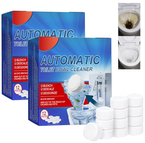 ThrivingAura 24PCS Toilet Bowl Cleaner,Toilet Cleaning Toilet Descaler Heavy Duty,Toilet Active Cleaner Tablets,Toilet Limescale Remover,Toilet Cleaner&Descaler,Bleach Cleaner,Fizzy Toilet Deodoriser