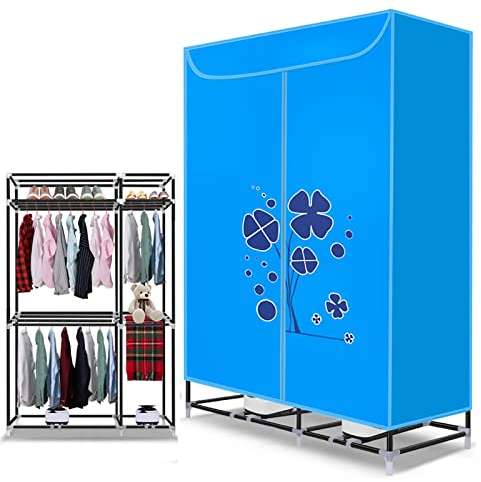 Secadora De Ropa Portátil con Calefacción De 3 Niveles, 160 Cm, Secadora De Tendedero Eléctrica De 1200 W, Gran Capacidad De 88 LB, Tendedero De Ropa para Interiores, Armario De Secado con Ahorr