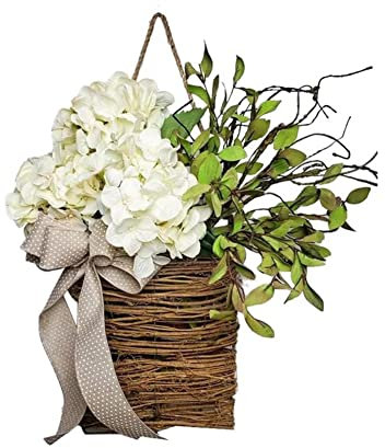 Qiaohome Ghirlanda di fiori selvatici primaverili da appendere alla porta d'ingresso, decorazione per la casa