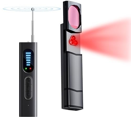 Nadiaen Hidden Camera Detector Spy Camera Detector Portable Bug RF Detector Device for Gps Tracker Wireless Listening Device Hidden Camera Finder in Hotel Office Bathroom 6 Levels Sensitivity