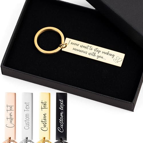 Personalised Engraved Keychain, Custom made rectangle Keyring, Customisable Text, Personalised gift, Christmas gift, Stainless steel Keyring