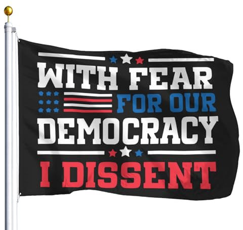 Fahnen Aus Angst Um Unsere Demokratie Widerspreche Ich, Haus Hof Flagge Waschbar Hanging Flag Uv-Beständig Fahnenkette Flaggen Für Feiertage Drinnen Restaurants 90X150Cm