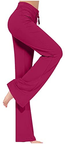 Pantalon Cargo Femme Taille Elastique Pantalon de Yoga Boocut avec pour Femmes, Taille Haute Opaque Yoga Pants,Convient pour Le Pilates, Le Sport, Le Fitness, Les Loisirs, Le Travailler