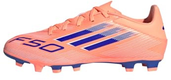 adidas Unisex F50 Club Fußballschuh, Feste/gemischte Böden Beam Orange/Lucid Blue/Cloud White 40