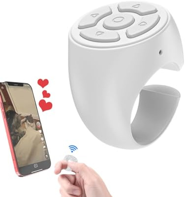 Scrolling Ring für Tik-Tok, Fernbedienung Page Turner, Tragbarer Fingertip Pager, Lazy Fingertip Kabellose Bluetooths Fernbedienung, Turn Ringe Seitenwender Bildschirmklicker, für Telefone und Tablets