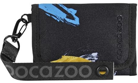 coocazoo Geldbörse „Crazy Artnight”, schwarz-blau, Portemonnaie mit Sichtfenster innen & außen, Münzfach & Kartenfächern, Klettverschluss, ab der 3. Klasse