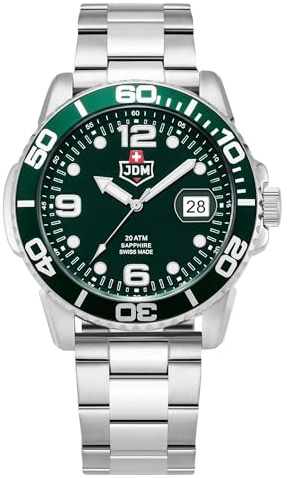 Jacques Du Manoir Millitary Mike Armbanduhr für Herren in der Farbe Silber mit Armband aus Edelstahl, Wasserdichtigkeit: 20 bar, Gehäusedurchmesser: 44 mm, JDM-WG020-04