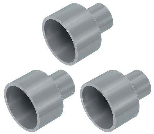 QUARKZMAN 3Pcs Reductor de Tubería de UPVC, 40 * 20mm Conector Reductor Acoplamiento para Tubería, Kit de Accesorios de Plomería PVC para Fontanería de Alcantarillado Doméstico, Gris