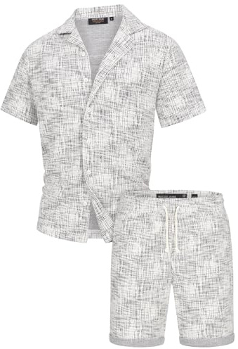 Indicode Herren INSofus Shorts & Shirt Set | Shorts & T-Shirt Bundle mit strukturierter Oberfläche Black, XL